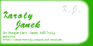 karoly janek business card